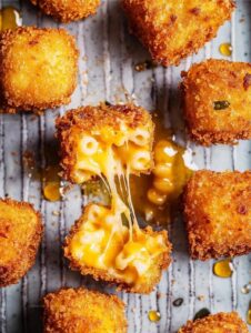 Crispy Fried Homemade Mac Cheese Bites Recipe