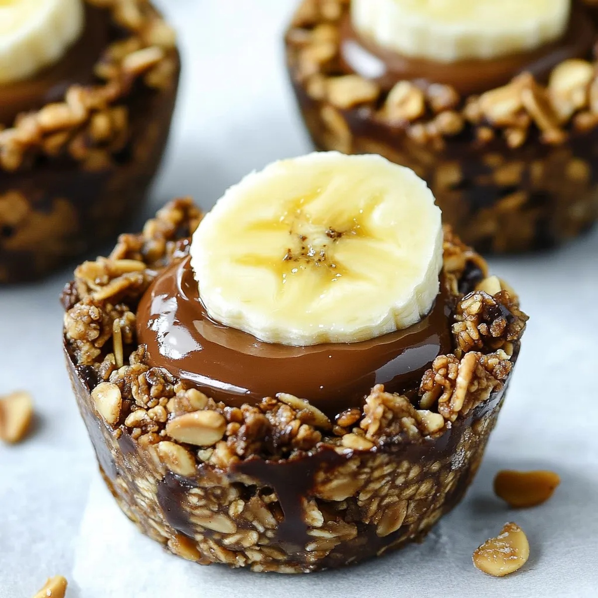 Chocolate Granola Cups With Peanut Butter Filling Recipe
