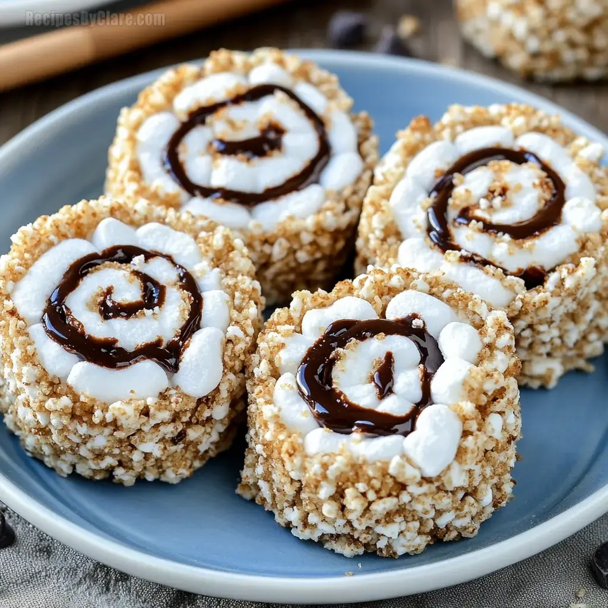 Smores Rice Krispies Treats Pinwheels Recipe