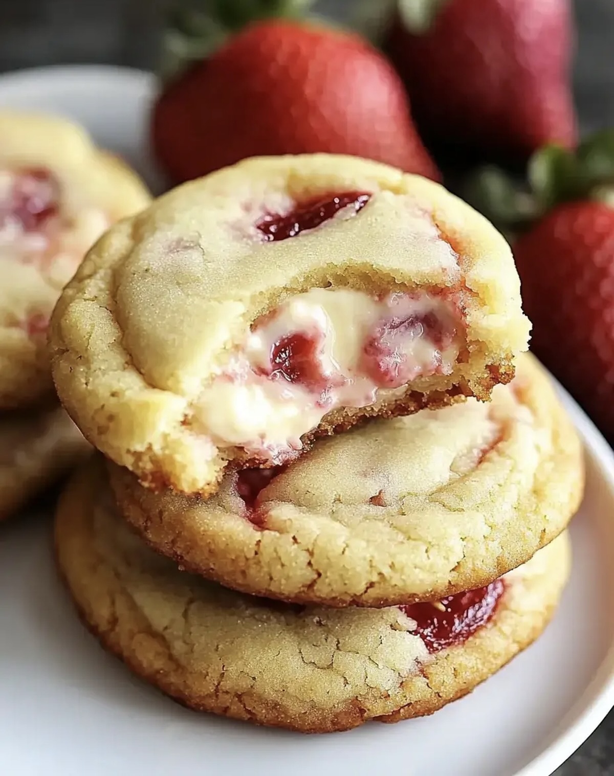 Strawberry Cheesecake Stuffed Cookies Recipe