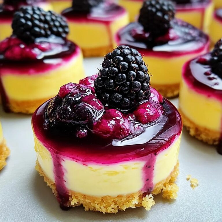 Lemon Raspberry Blackberry Mini Cheesecakes Recipe