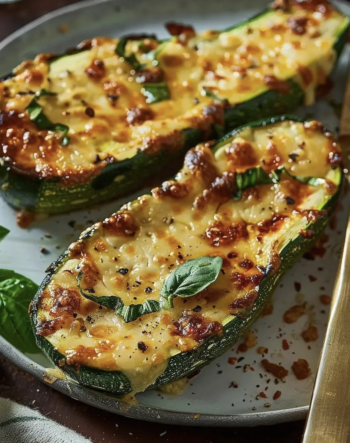 Tender Cheesy Zucchini Steaks Recipe