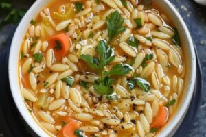 Zesty Lemon White Bean Orzo Soup Recipe