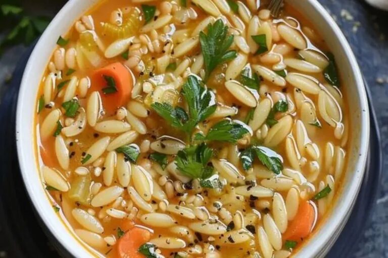 Zesty Lemon White Bean Orzo Soup Recipe