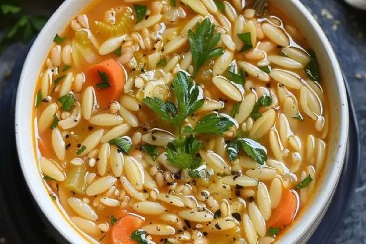 Zesty Lemon White Bean Orzo Soup Recipe