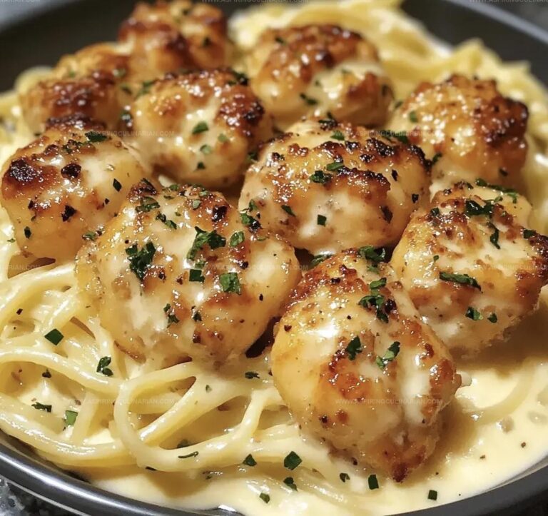 Garlic Butter Chicken Bites Creamy Parmesan Pasta Recipe