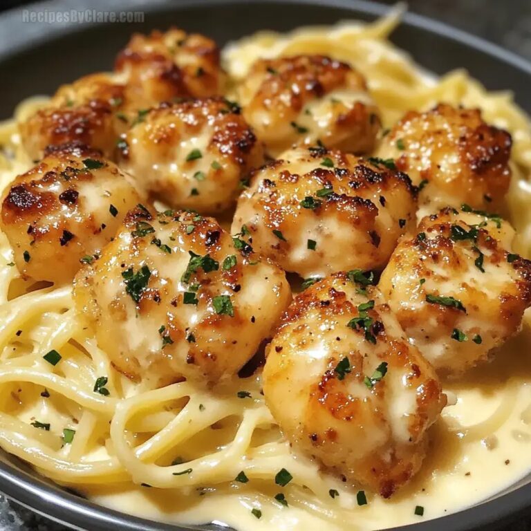 Garlic Butter Chicken Bites Creamy Parmesan Pasta Recipe