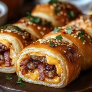 Garlic Butter Bacon Cheeseburger Rollups Recipe