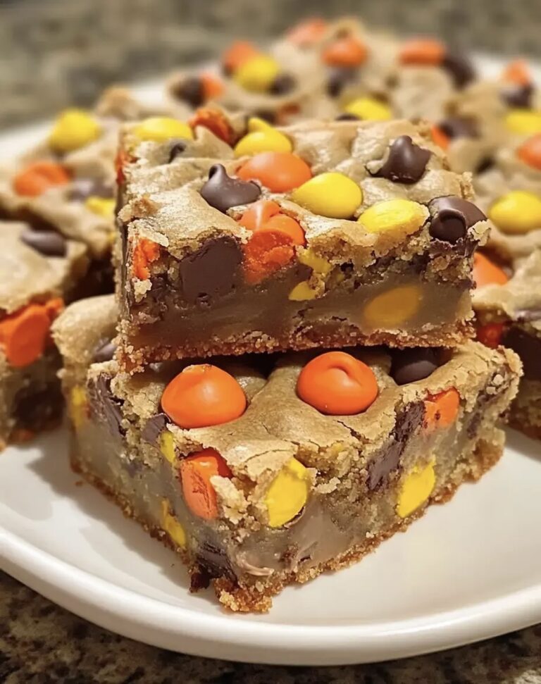 Reeses Pieces Chocolate Chip Cookie Bars Recipe