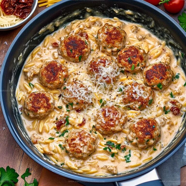 Marry Me Chicken Meatball Orzo Recipe