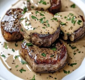 Peppercorn Steak With Creamy Sauce Recipe