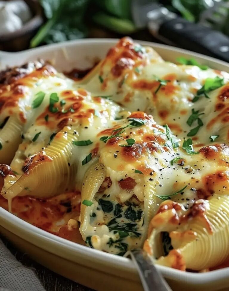 Cheesy Spinach Stuffed Shells Recipe