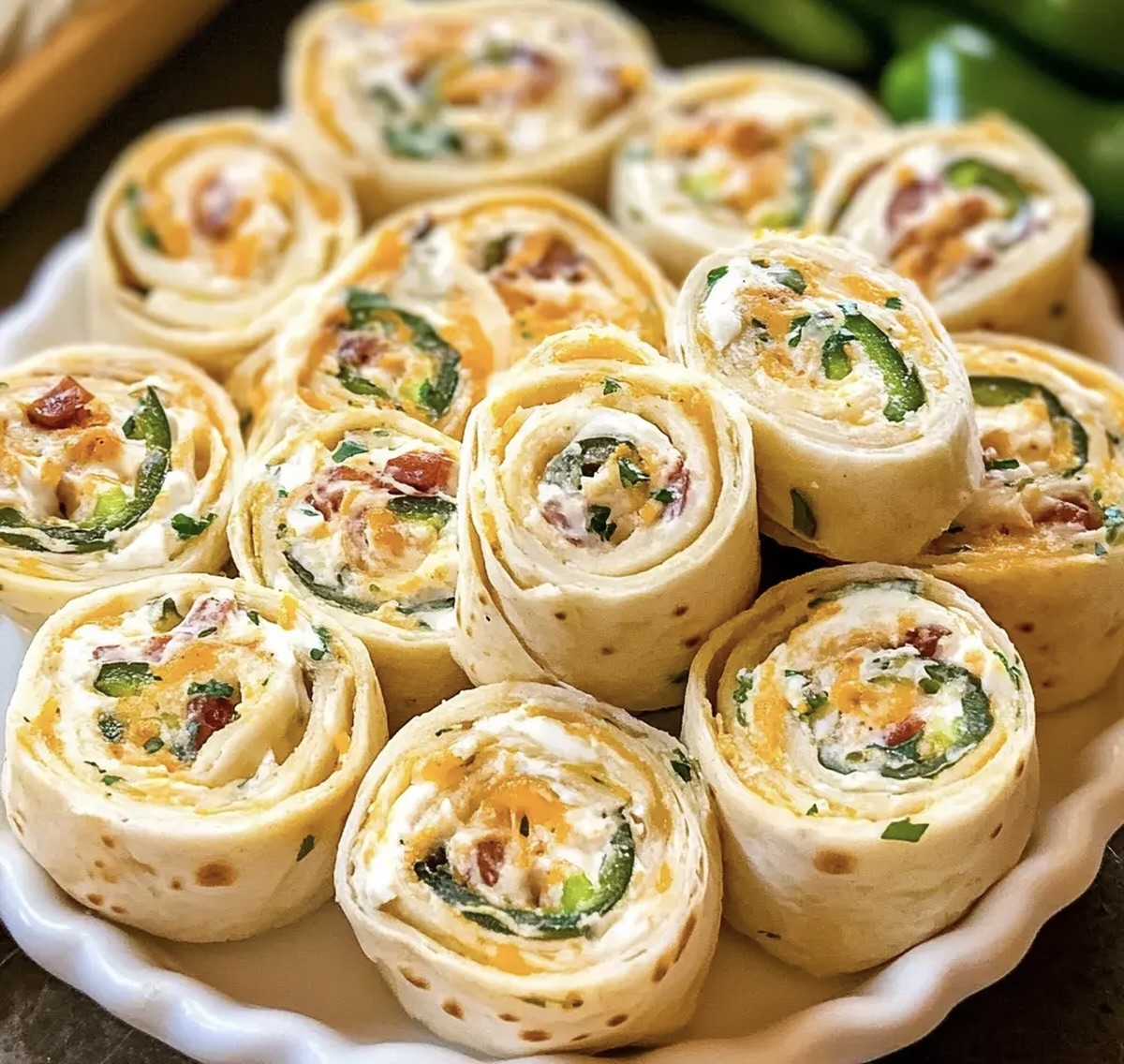 Jalapeno Popper Cream Cheese Pinwheels Recipe