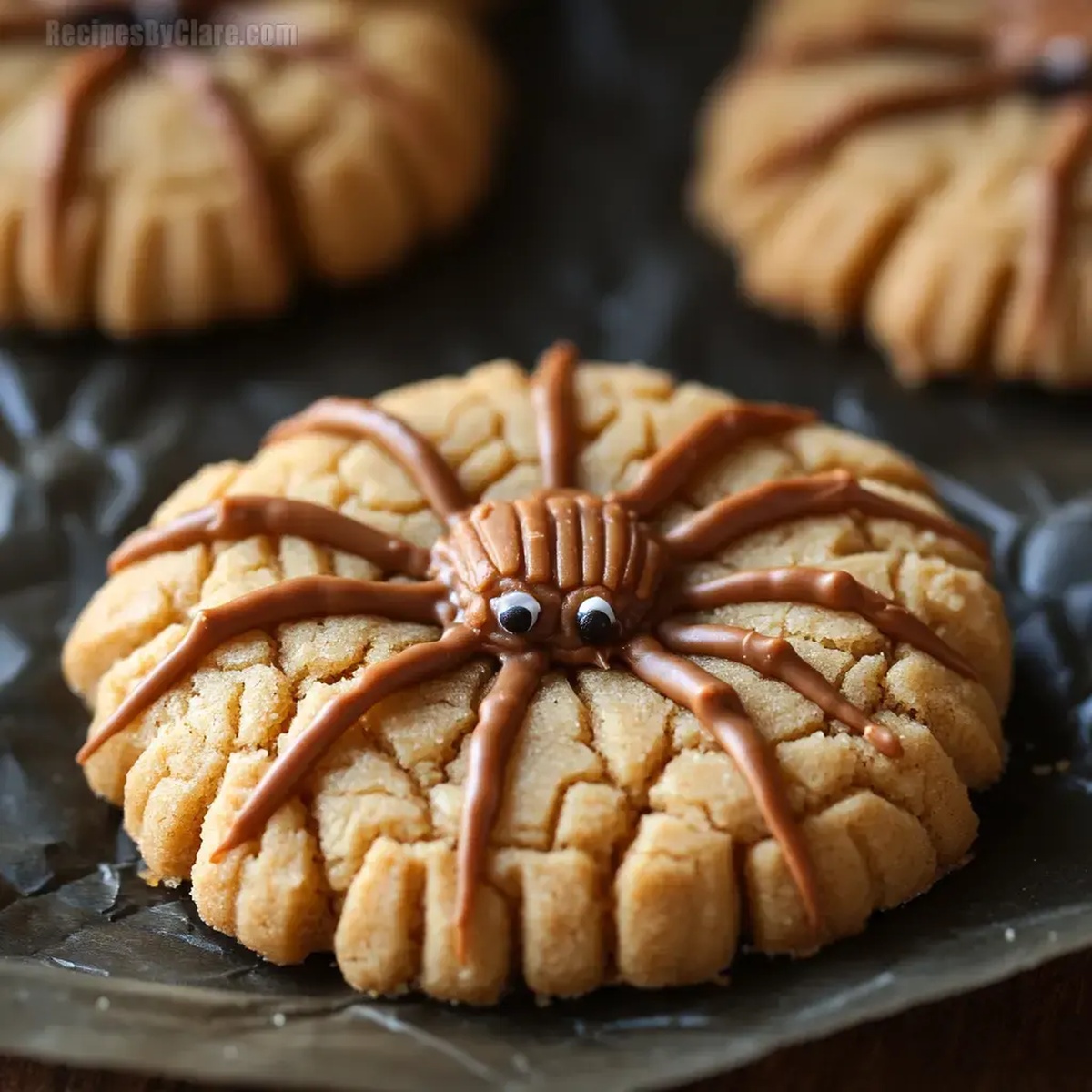 Peanut Butter Spider Cookies Halloween Recipe