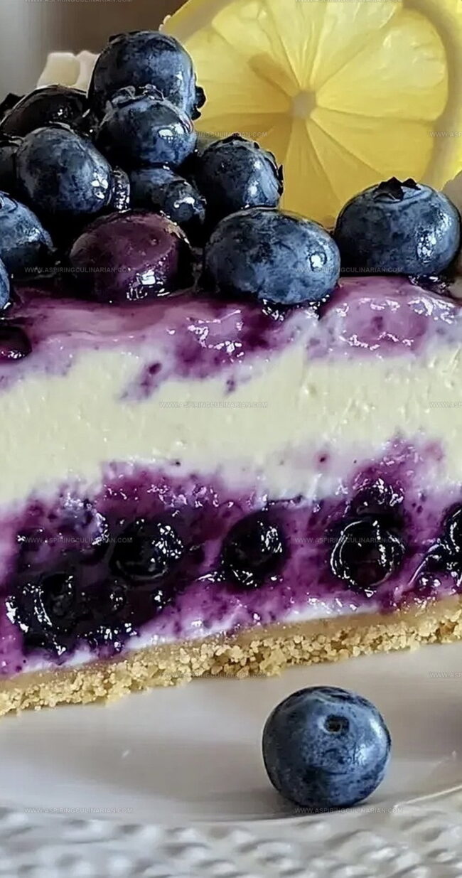Lemon Blueberry Cheesecake Slice - Flavors That Shine