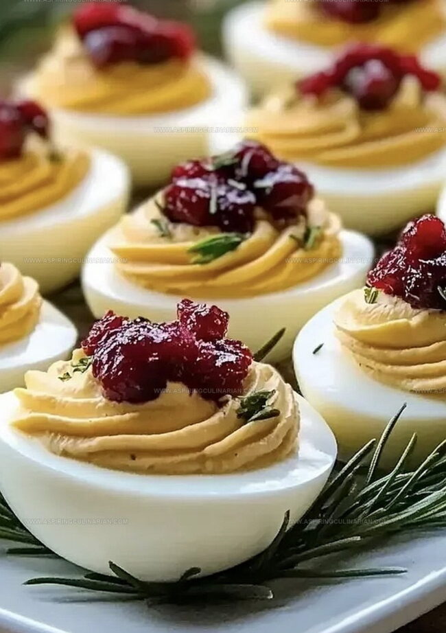 Harvest Cranberry Deviled Eggs for Seasonal Parties