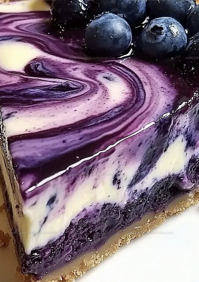Blueberry Swirl Cheesecake Dessert Features to Savor