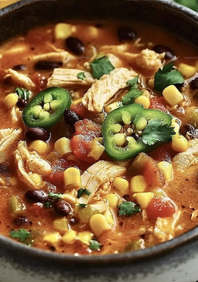 Chicken Taco Soup - Hearty, Spiced, and Filling