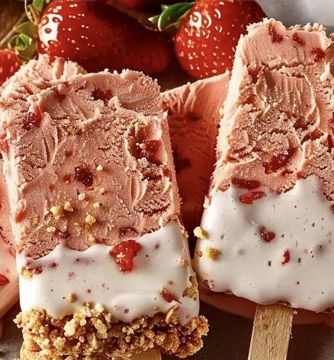 Making Strawberry Shortcake Ice Cream Bars