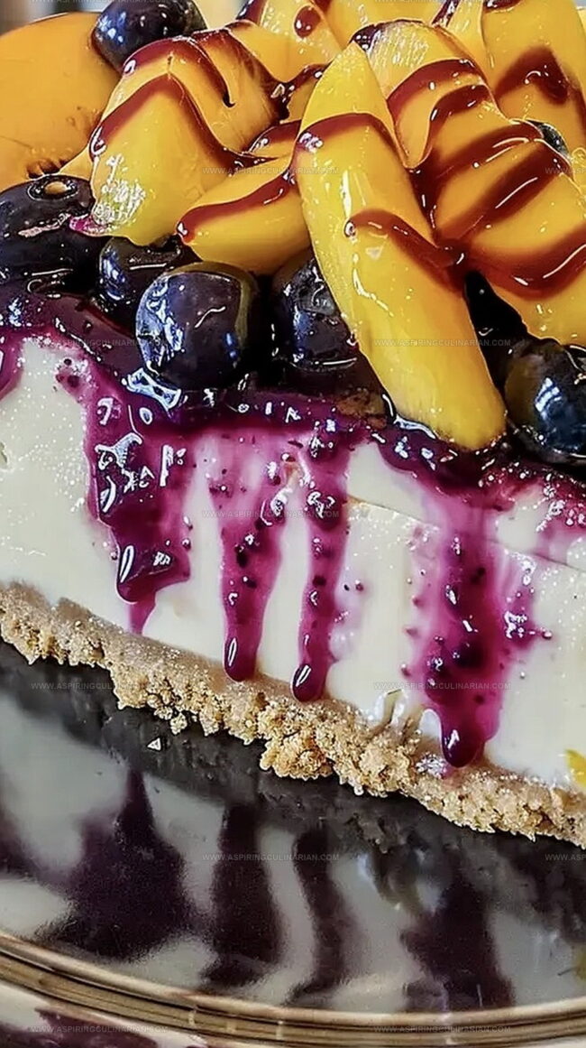 No-Bake Peach Blueberry Cheesecake: Cool & Fruity