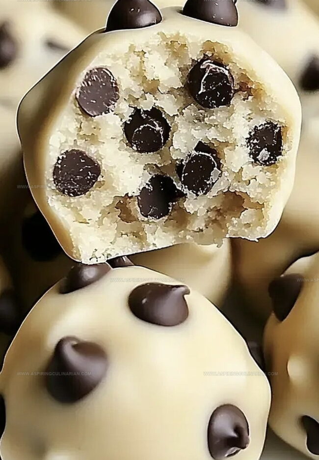 Rolling and Dipping Chocolate Chip Cookie Dough Truffles