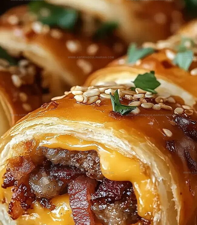 Serving Garlic Butter Bacon Cheeseburger Rollups