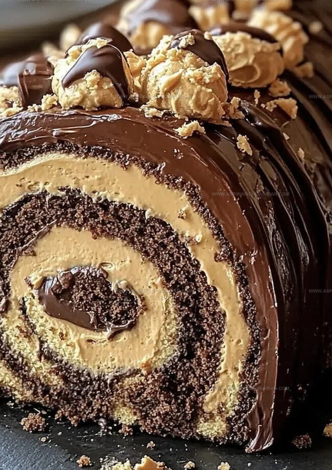 Chocolate Peanut Butter Cake Roulade: Sweet Swirls
