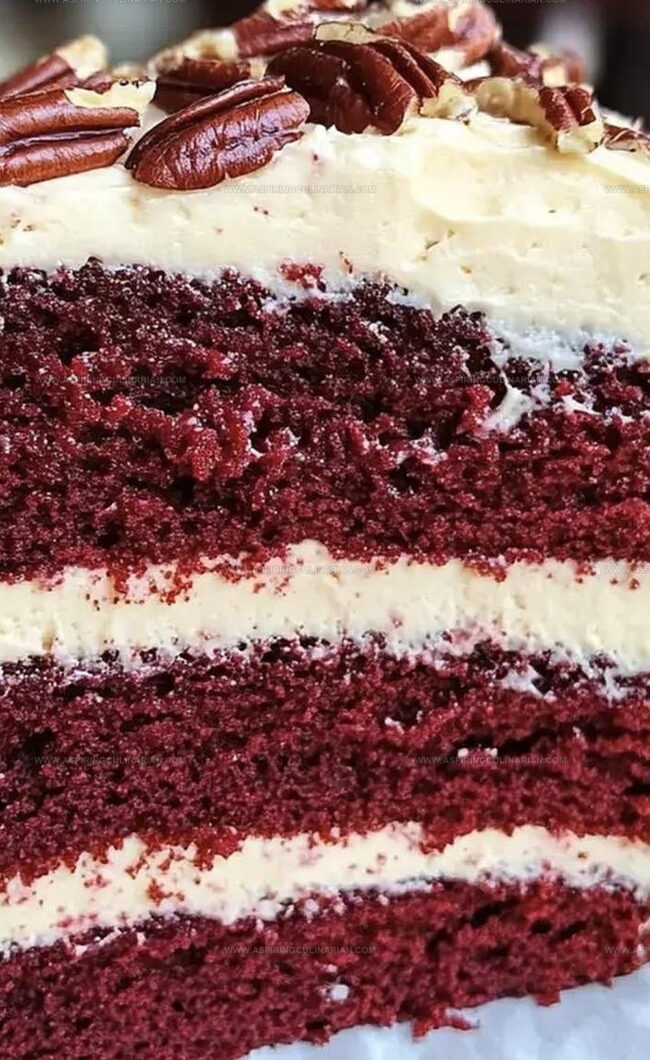 How to Bake Red Velvet Cake with Pecan Frosting