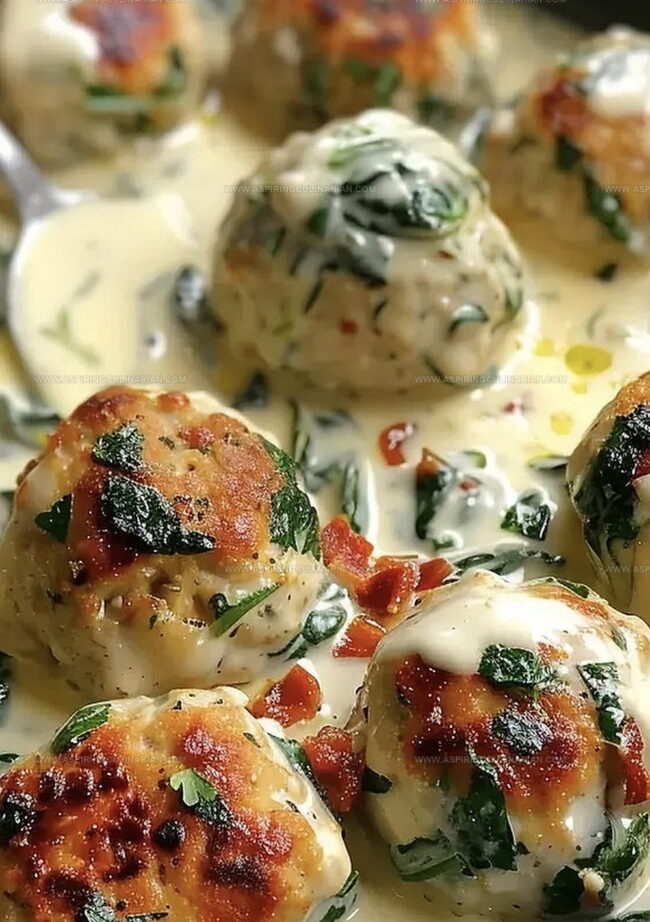 Chicken Ricotta Meatballs in Spinach Alfredo: Reasons to Love